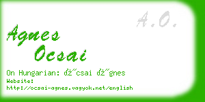 agnes ocsai business card